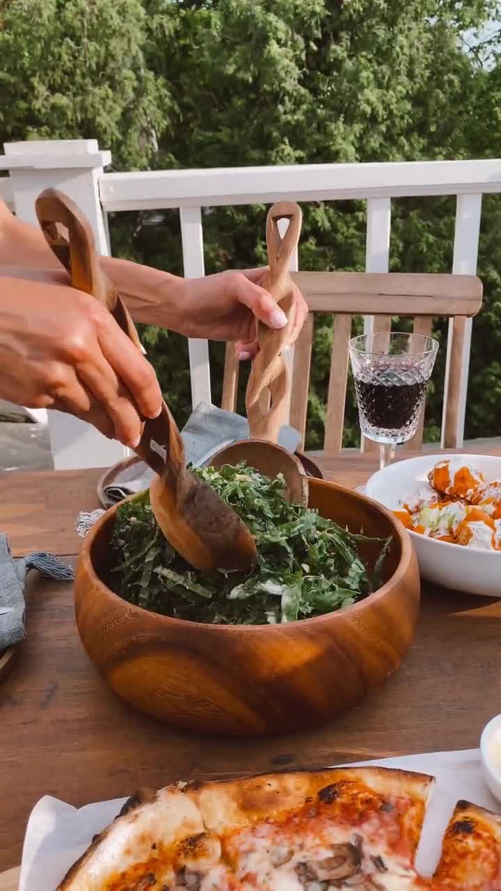 Salad / Serving Bowl, Acacia Wood, 7-Piece Set, 12, Calabash Collection