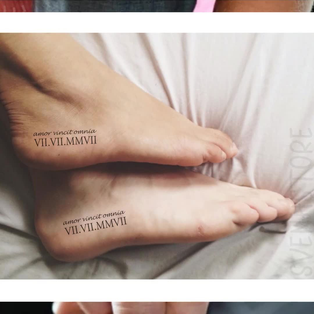 ローマ数字のタトゥーシール、カップル向けお揃いタトゥーギフト, image size:1080x1080