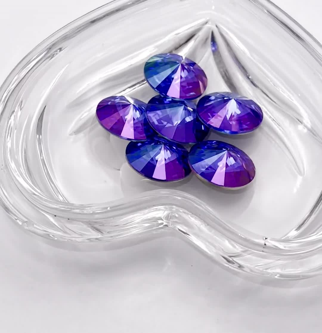 Sapphire Glimmer F (18mm) Swarovski 1122 Rivoli Stones - Etsy