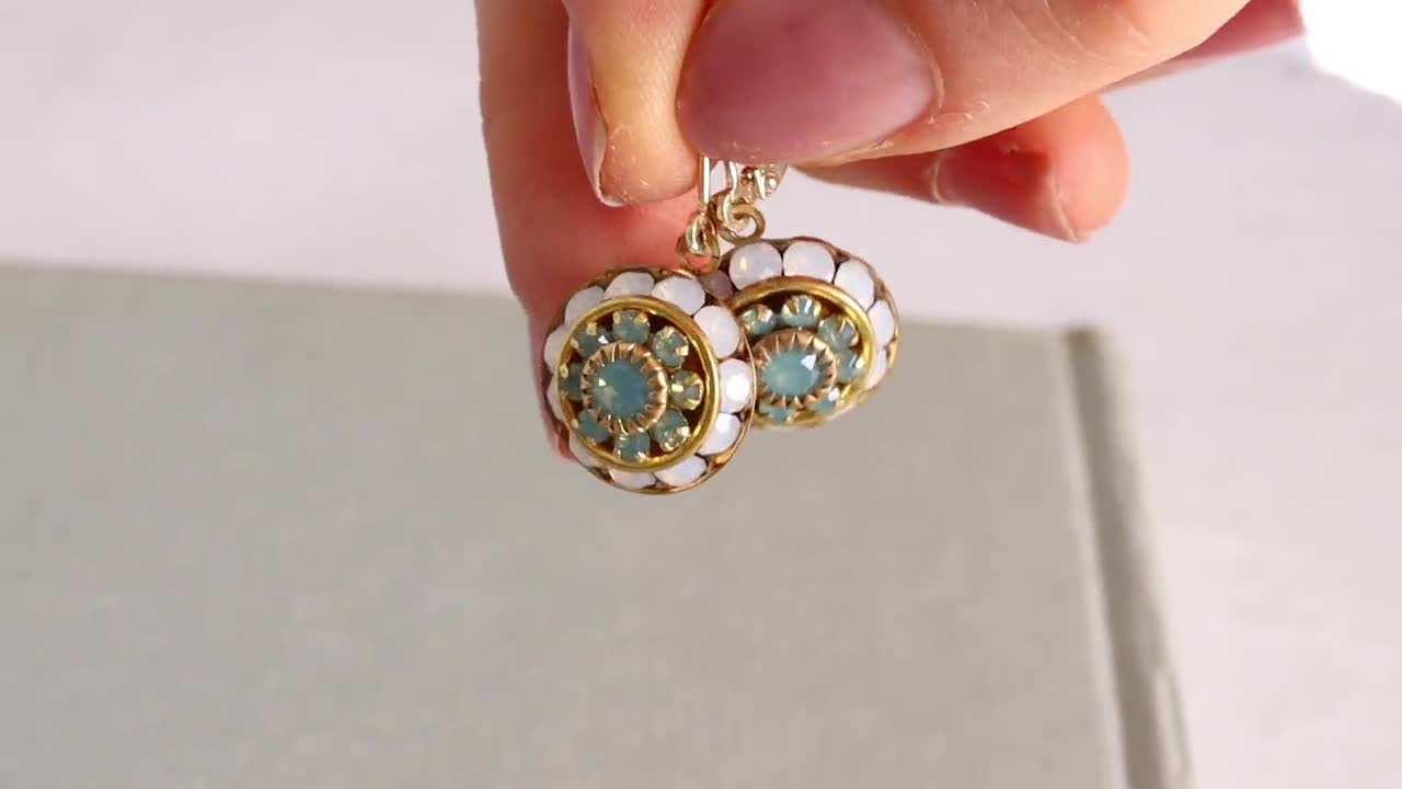 Collar vintage de ópalo turquesa: joyería nupcial Art Déco de los años 20 video poster