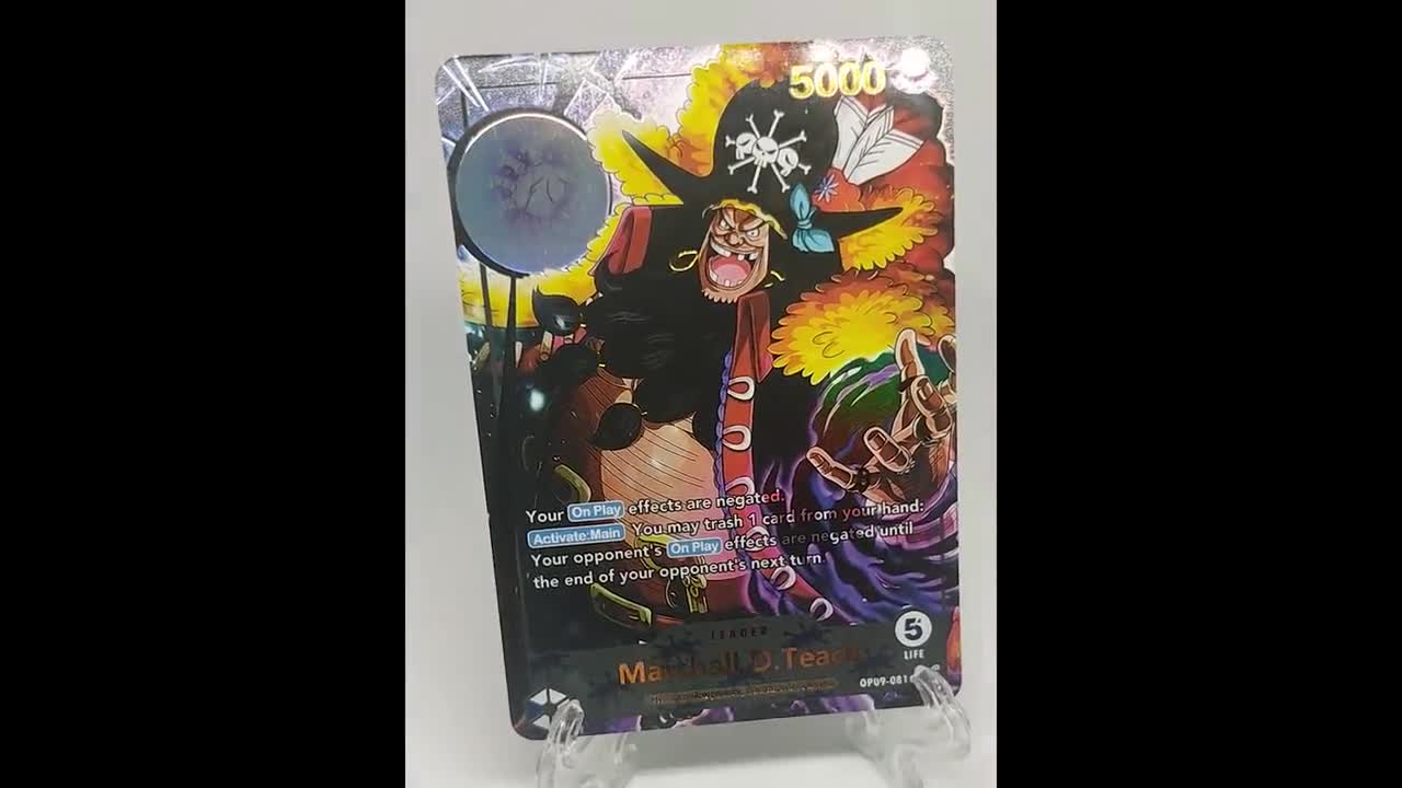 Marshal D Teach – Leader Card – Custom One Piece Proxy – Gold Foil