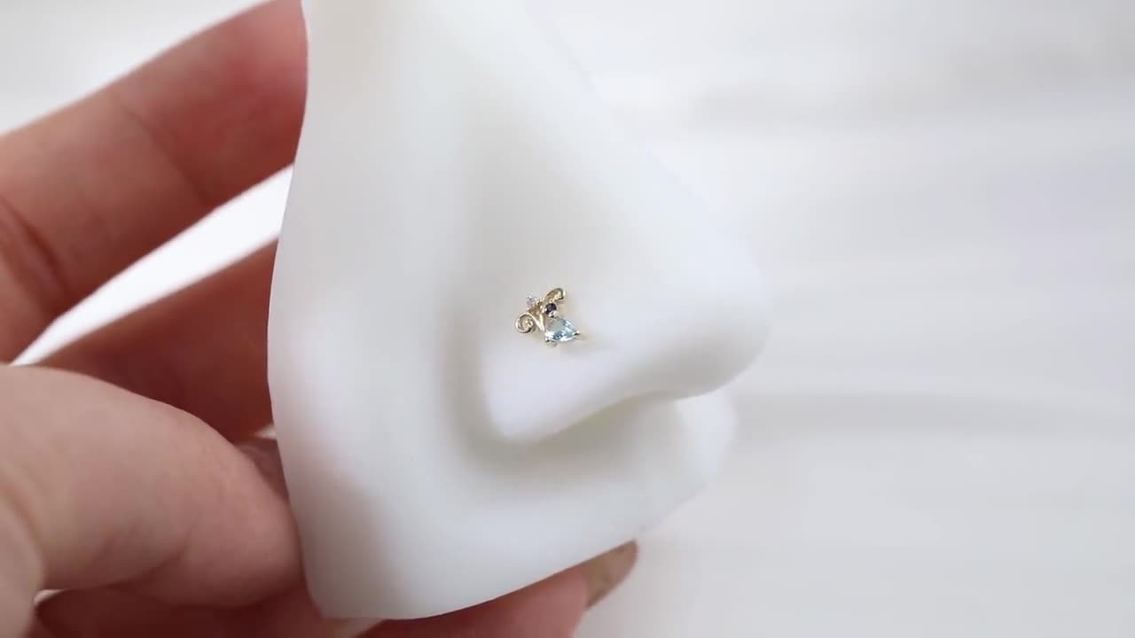 Trasparente Naso Borchie Viti Con Lunetta Set Gemma - Foto 8