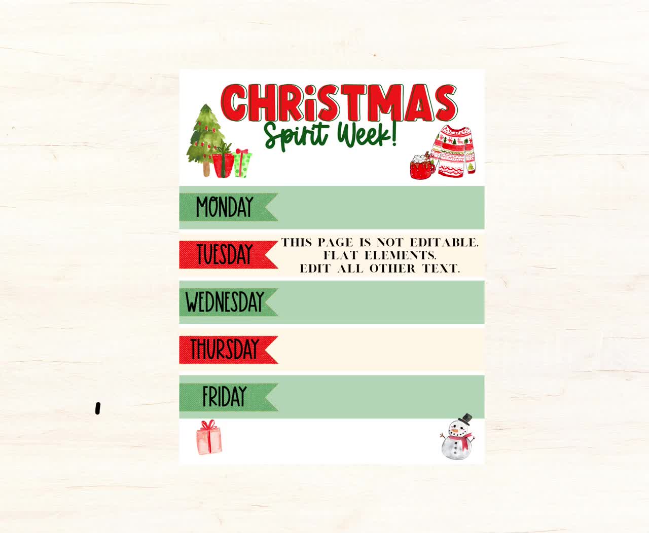 TBK M 6 g1qafw christmas spirit week school flyer. holiday spirit week pto flyer. editable pta flyer for school fundraiser. spirit week planner.