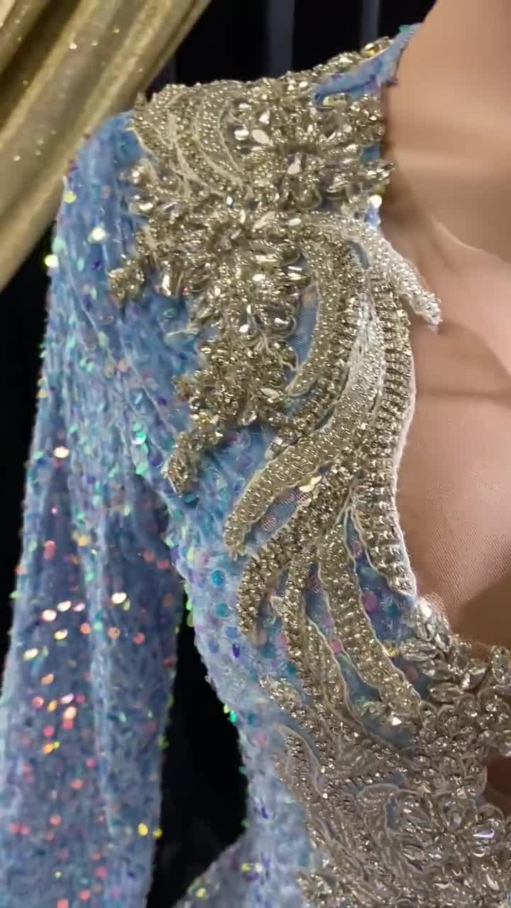 Abo Da Sera Con Paillettes Di Lusso Abo Con Scollo - Foto 8