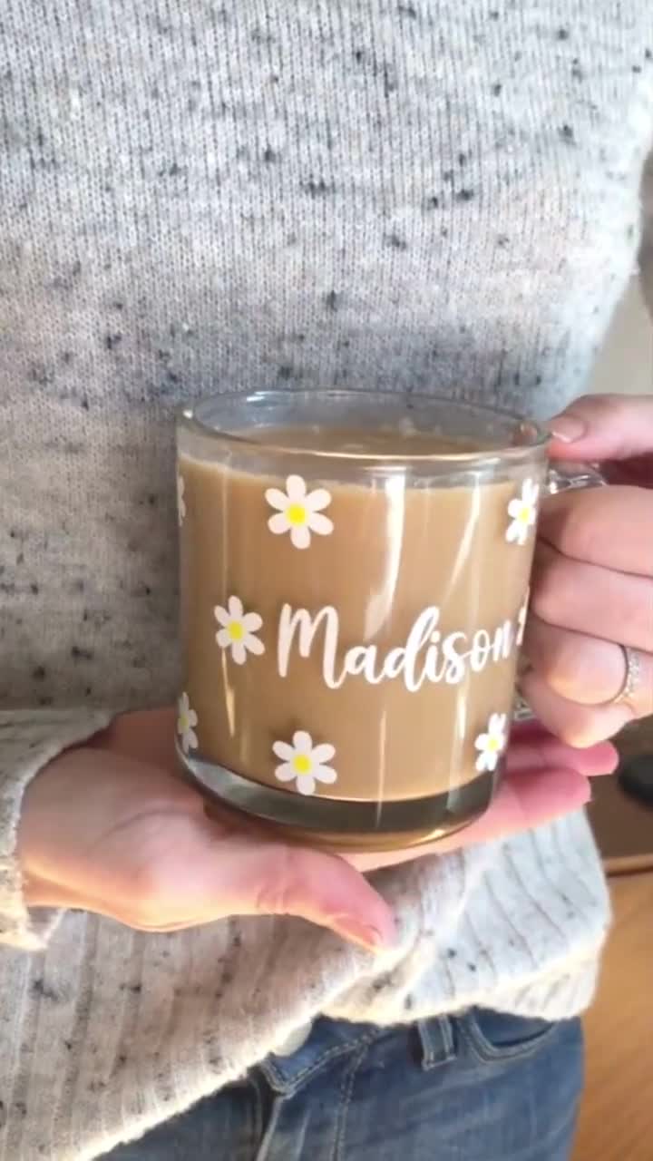 Custom Iced Coffee Mug with Handle Bridesmaid Glass Mugs Bridesmaid Gifts  Mug Personalized Birth Flo…See more Custom Iced Coffee Mug with Handle