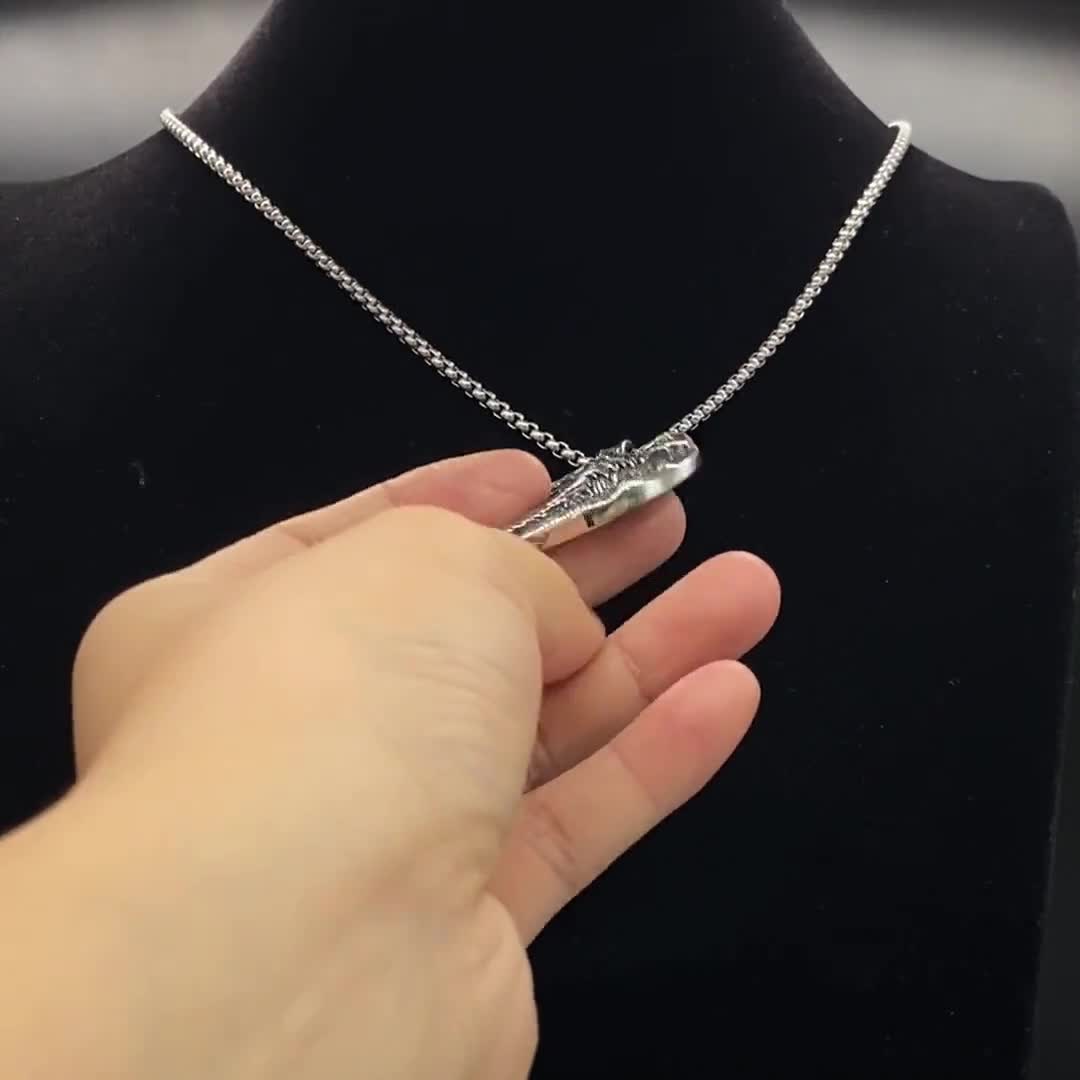 Cruz | Collana quadrata in acciaio inossidabile con occhio di tigre in