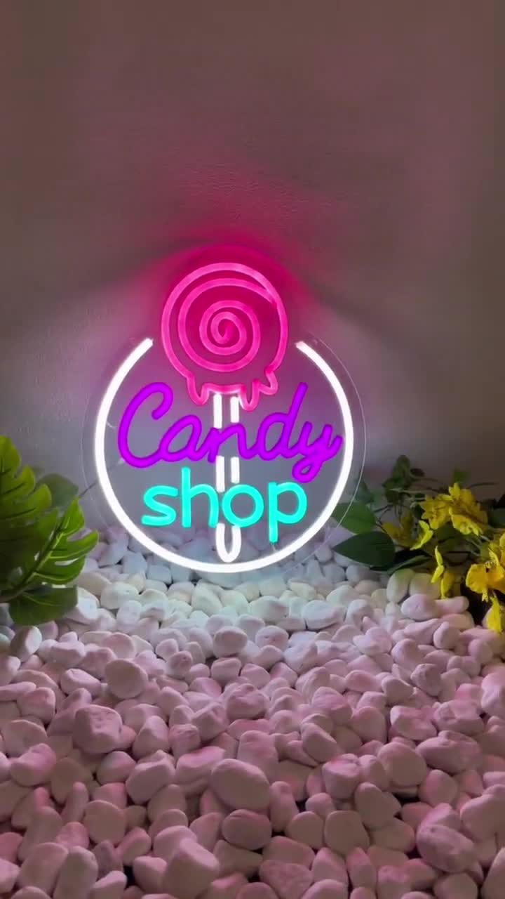 KANDYTOWN SIGN – Sign Few Colors Colorful Candy Neon Sign, Colorful Sweet Candy Led Sign