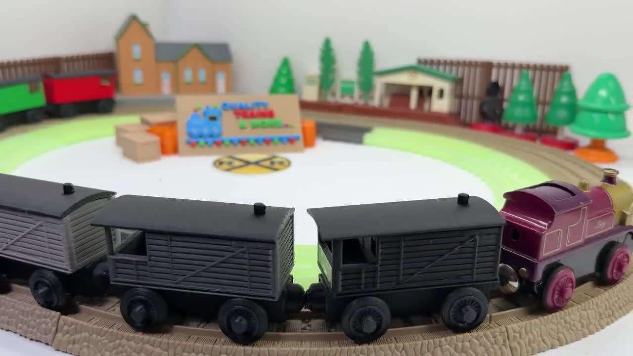 木製鉄道のブレーキ車、車掌車。トーマス＆フレンズ、ブリオなどの