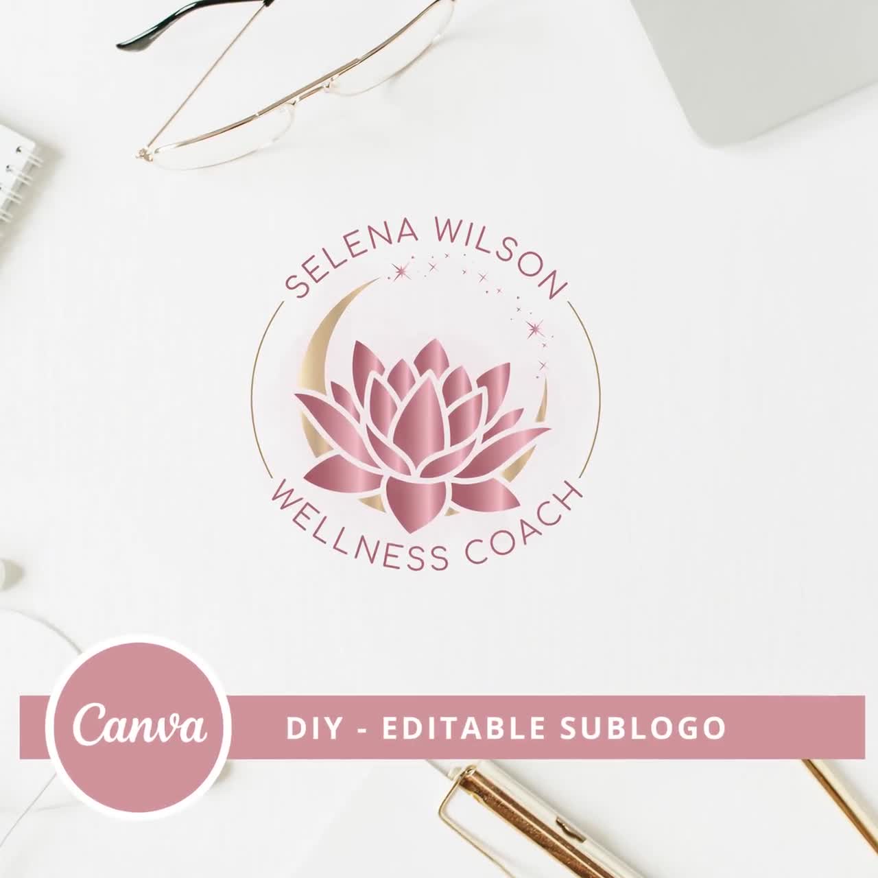 DIY Lotus Flower Logo Design, Premade Wellness Canva Logo Template, Life  Coaching, Yoga, Natural Therapy, Spa Massage \u0026 Cosmetics, Moon Logo, image size:1280x1280