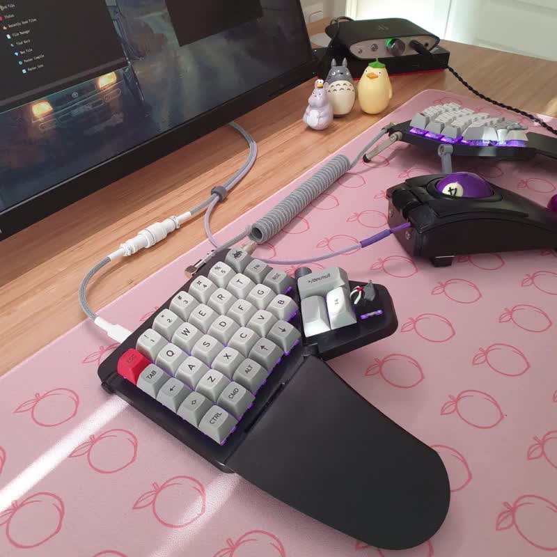 【中古】分割キーボード タイプC接続 ファンクションキーが追加されUSB Type-C接続になった左右分離型
