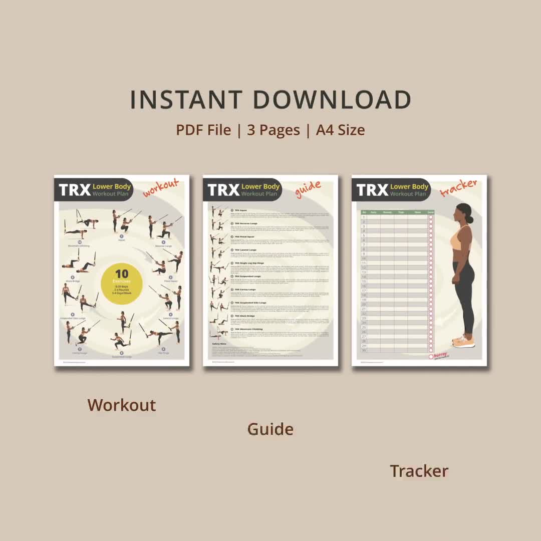 TRX Lower Body Workout Plan | 10 TRX Exercises PDF | Glutes, Legs & Core  Strength | Home or Gym Suspension Training | Instant Download