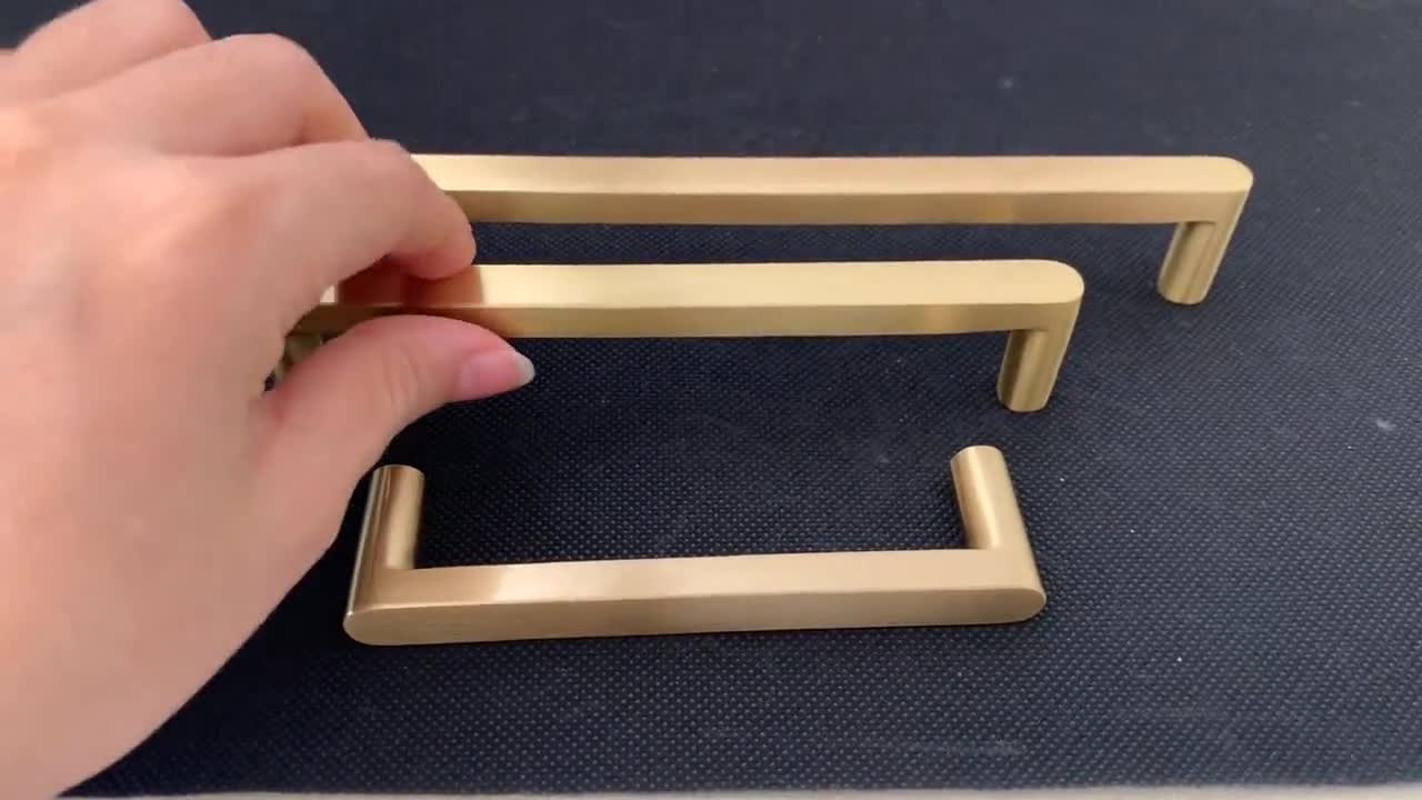 Modern Brushed Brass Cabinet Drawer Knobs and Handles Gold Kitchen Dresser  Cupboard Furniture Door Pulls Handles Puer Copper 