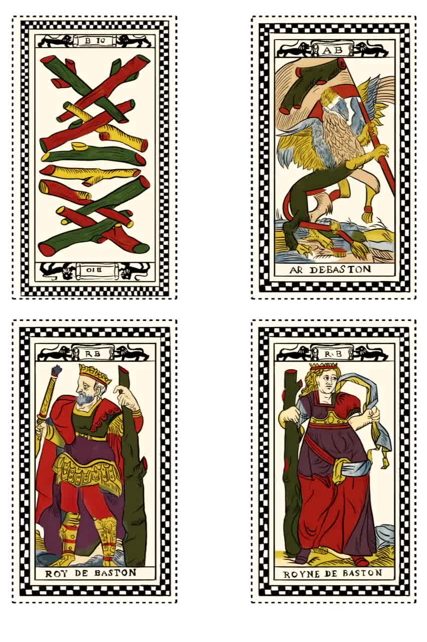 78 Card Tarot Deck, Anonymous Tarot of Paris Printable