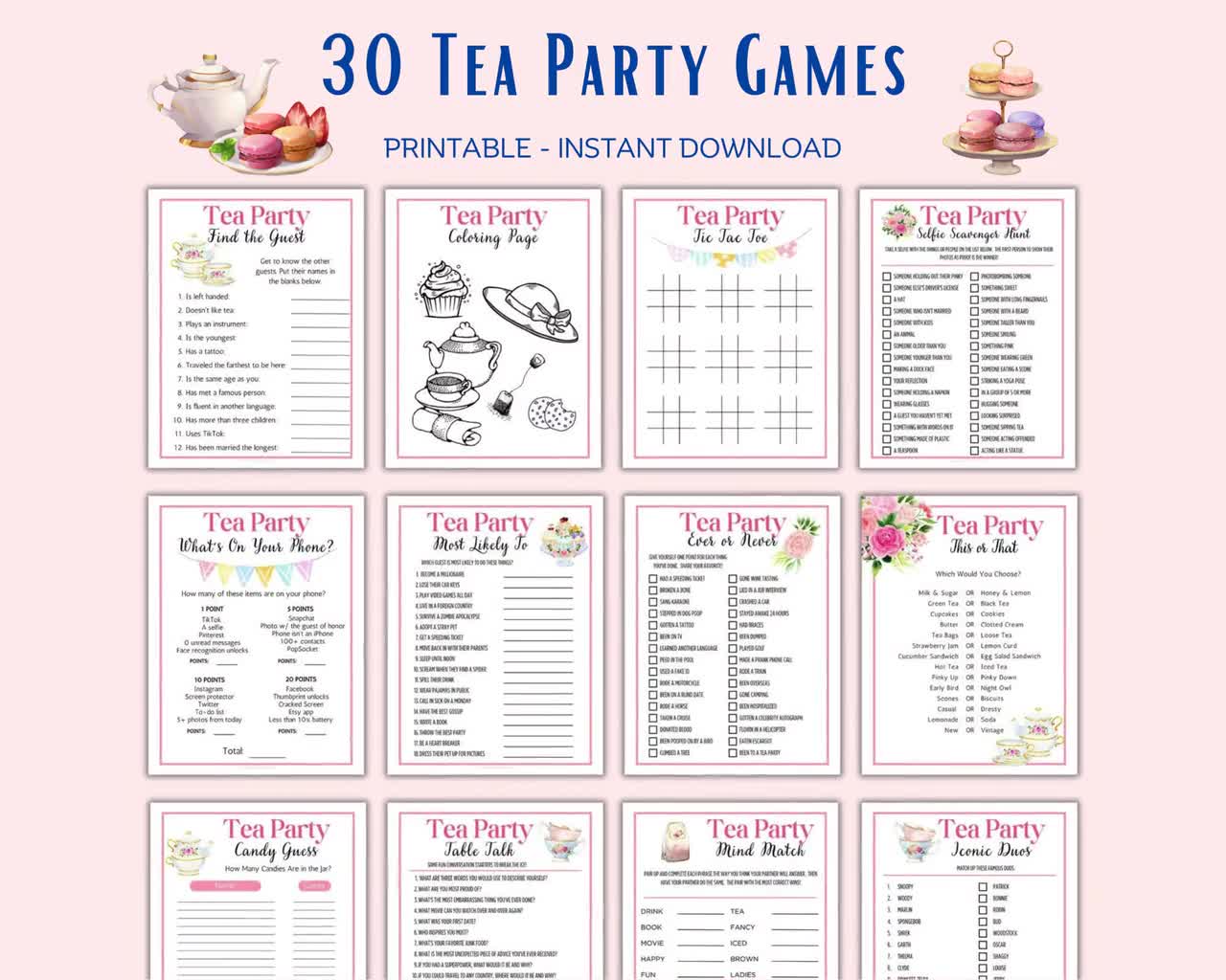 Tea Party Games, Tea Party Game Ideas, Tea Party Birthday, Tea Party Bridal Baby Shower, Tea Party Activities Adults, Tea Party Trivia Tea Party Games, Tea Party Game Ideas, Tea Party Birthday, Tea Party Bridal Baby Shower, Tea Party Activities Adults, Tea Party Trivia