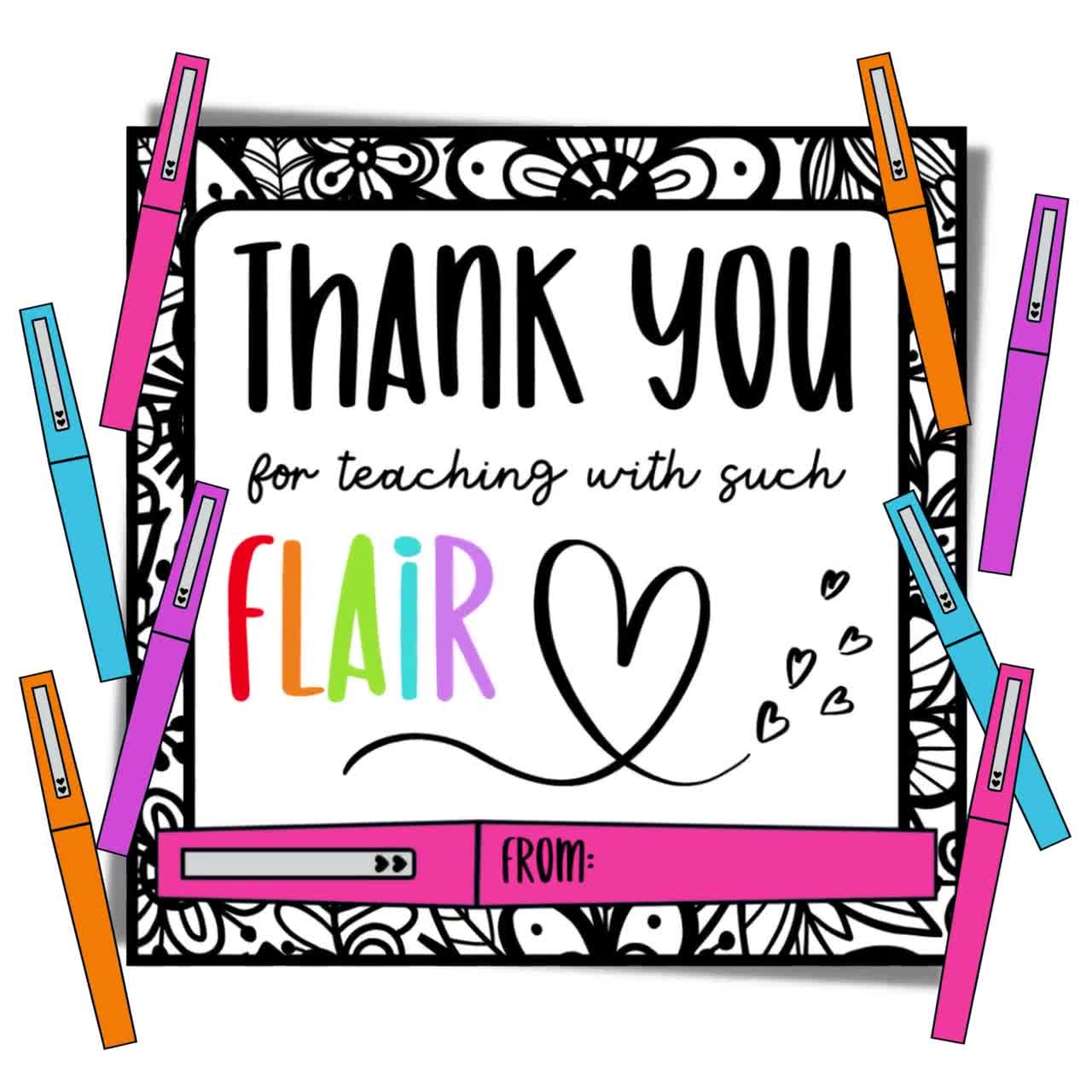 PRINTABLE Flair Pen Gift Tag Teacher Appreciation Note -  Finland