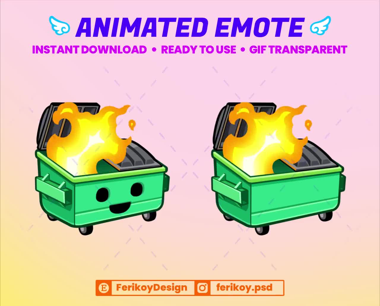 Dumpster Fire Animated Emote - Garbage Trash Emote - for Twitch and  Discord! (and more)