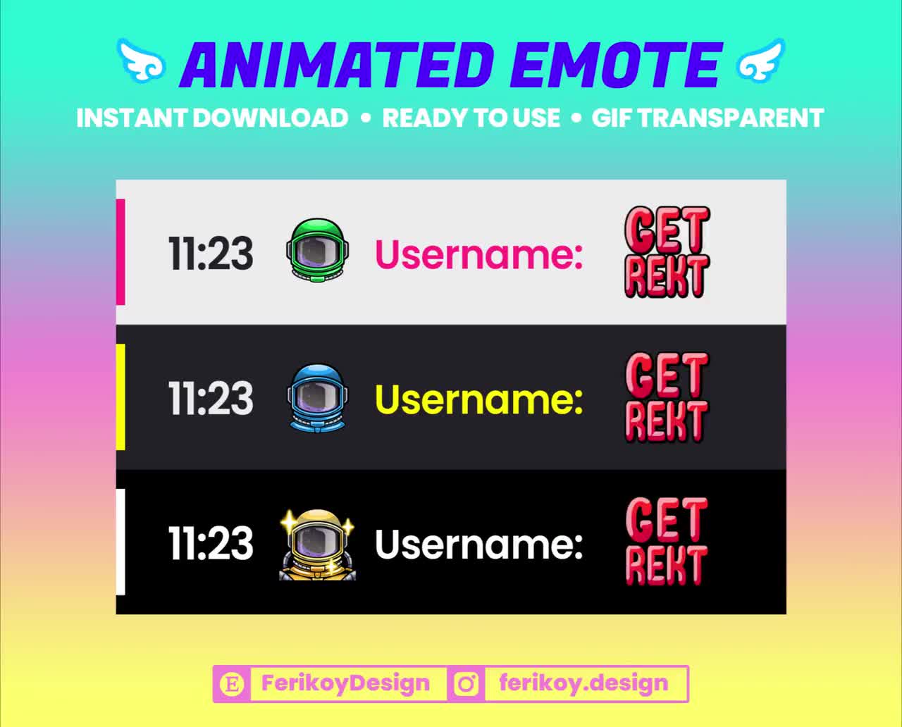 Get Rekt Looping Emote - Wreck - Animated Text Emote | Animation | Discord  | Twitch | Youtube