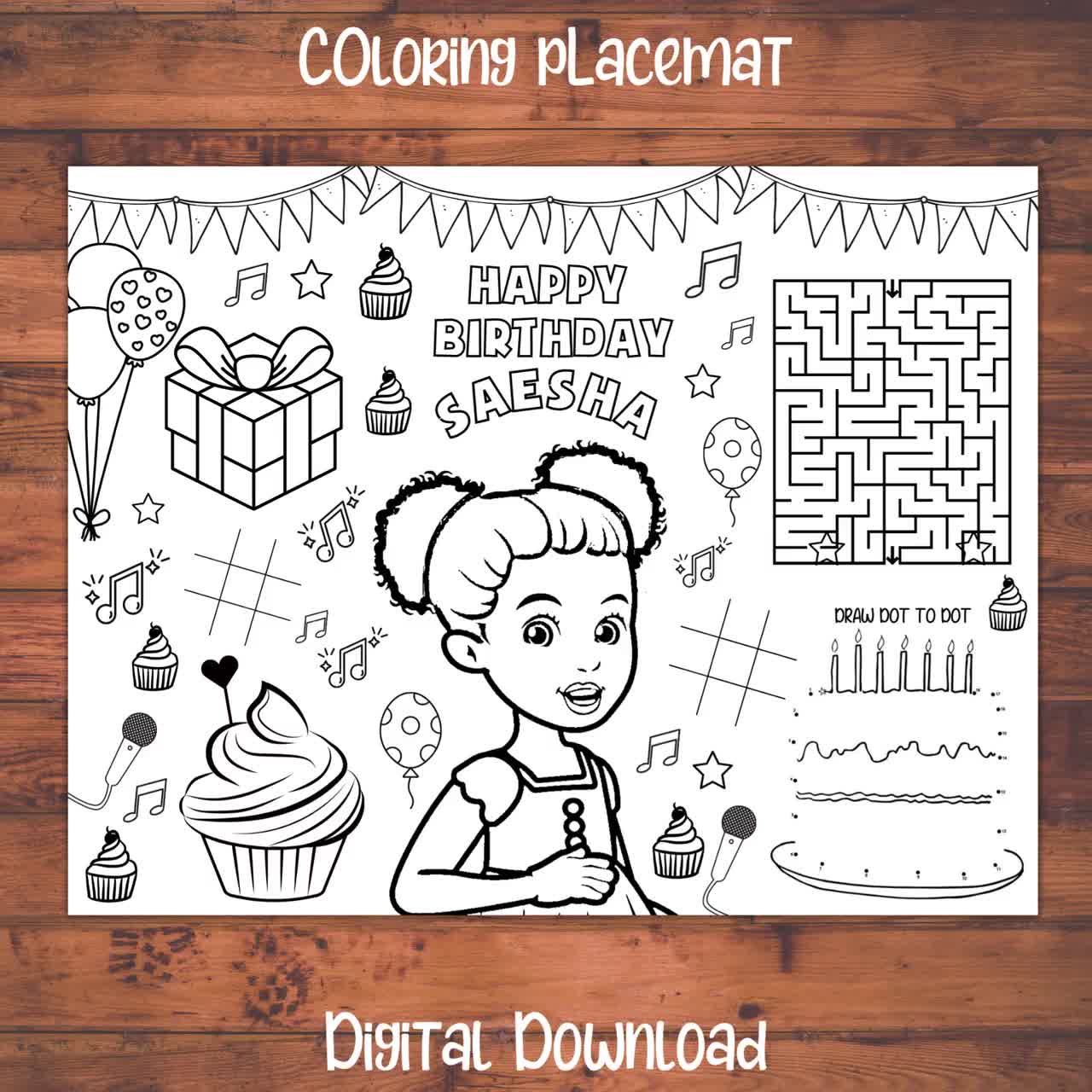 Boys Birthday Party Favors Kids Coloring Placemats Roblox 