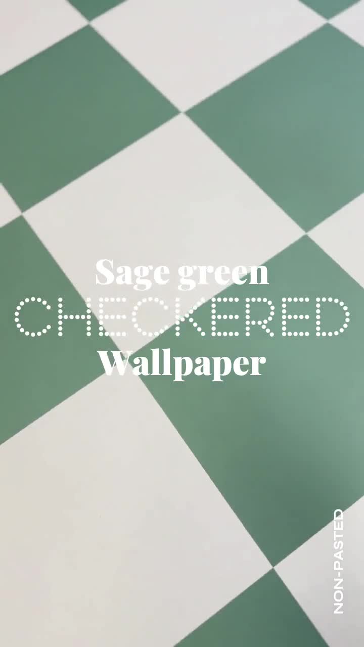 Sage Checkers Fabric, Wallpaper and Home Decor