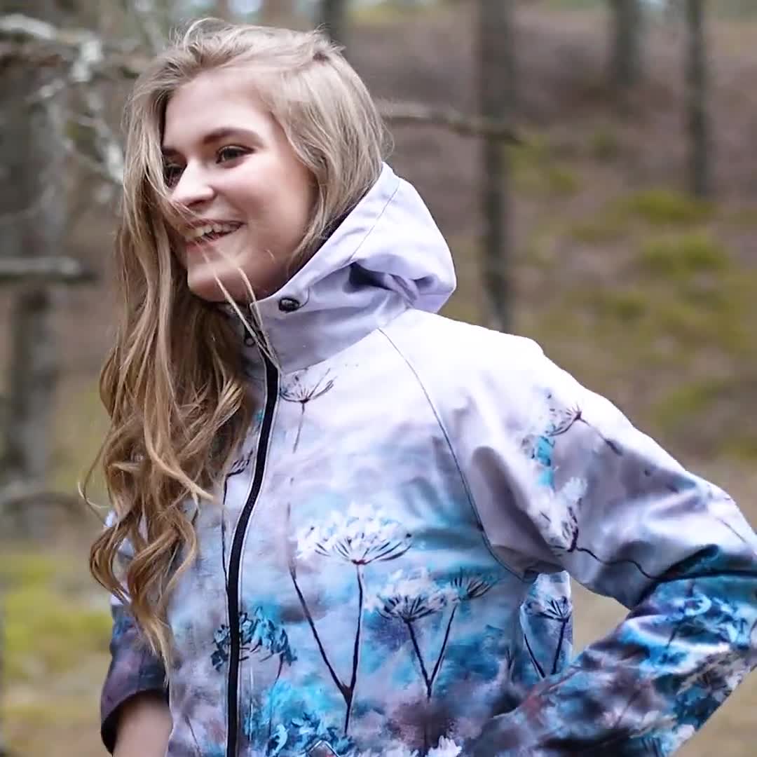 【新品未開封・送料無料】 Pockets, With Jacket Windproof Outwear, Sport Jacket, Floral Clothing