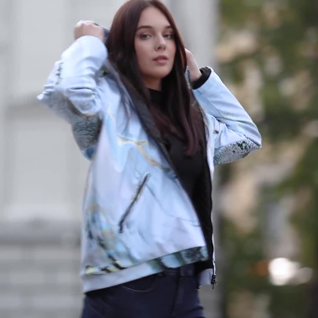 Light Blue Jacket, Windproof Jacket, Sportswear, Women Sport