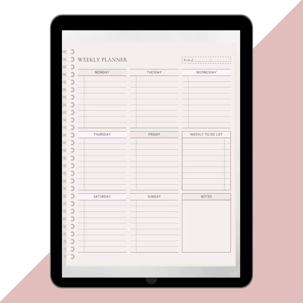 The Digital Weekly Planner – Mocked