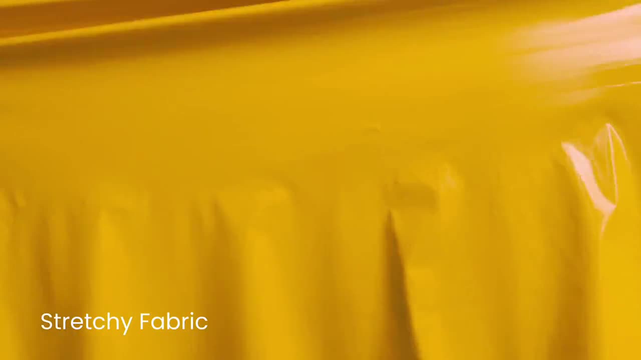 PVC Shiny Gloss Stretch Fabric PU Coated 1 Way Stretch Width 145 Cm 