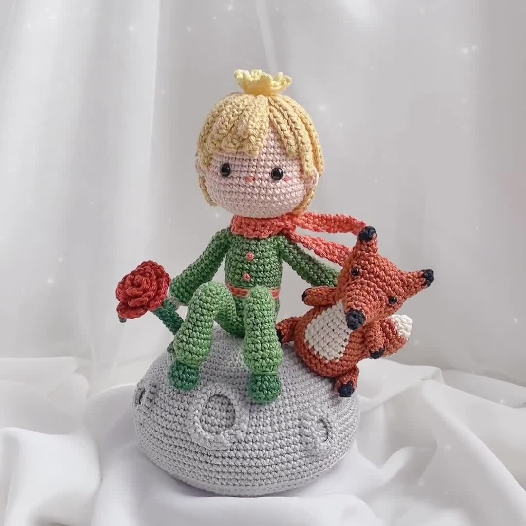 The Little Prince, The Fox and The Rose Crochet doll amigurumi pattern, PDF  file häkelanleitung, English Deutsch Français Español Português