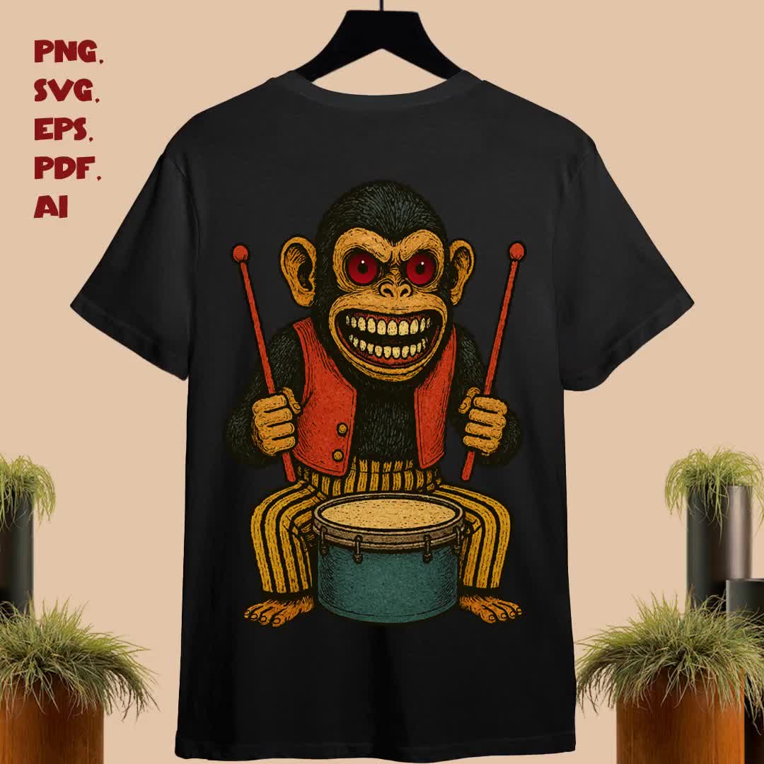 MONKEY MARK ハロウィン 猿 グラフィックアート A1サイズ Freaky monkey - Etsy 日本