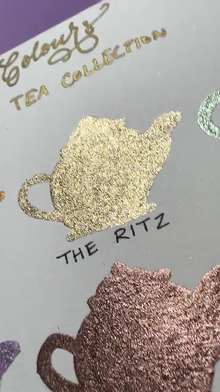 Buy The Ritz Afternoon Tea Collection Pastel Gold Chrome Vegan Handmade  Watercolor Calligraphy Ink Hand Lettering Quarter Pan or Half Pan Online in  India 