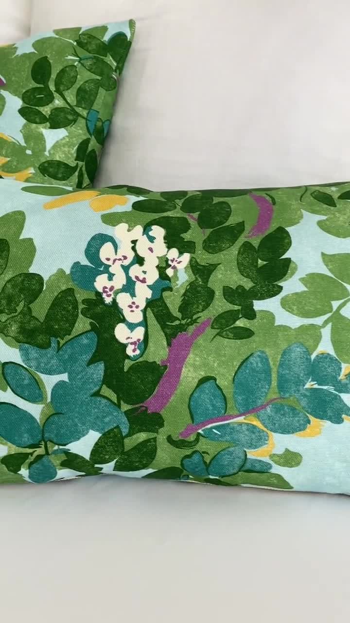 Thibaut Central Park Floral Navy + Pink Throw Pillow