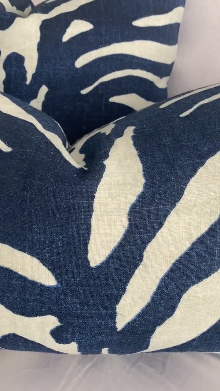 Blue 2024 zebra pillow