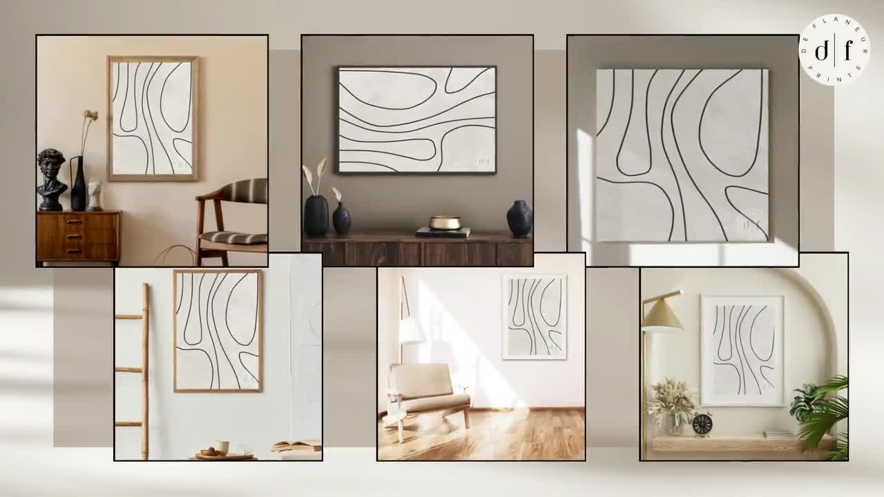 Thick Wavy Lines in Pen Wall Art | Digital Print - Etsy