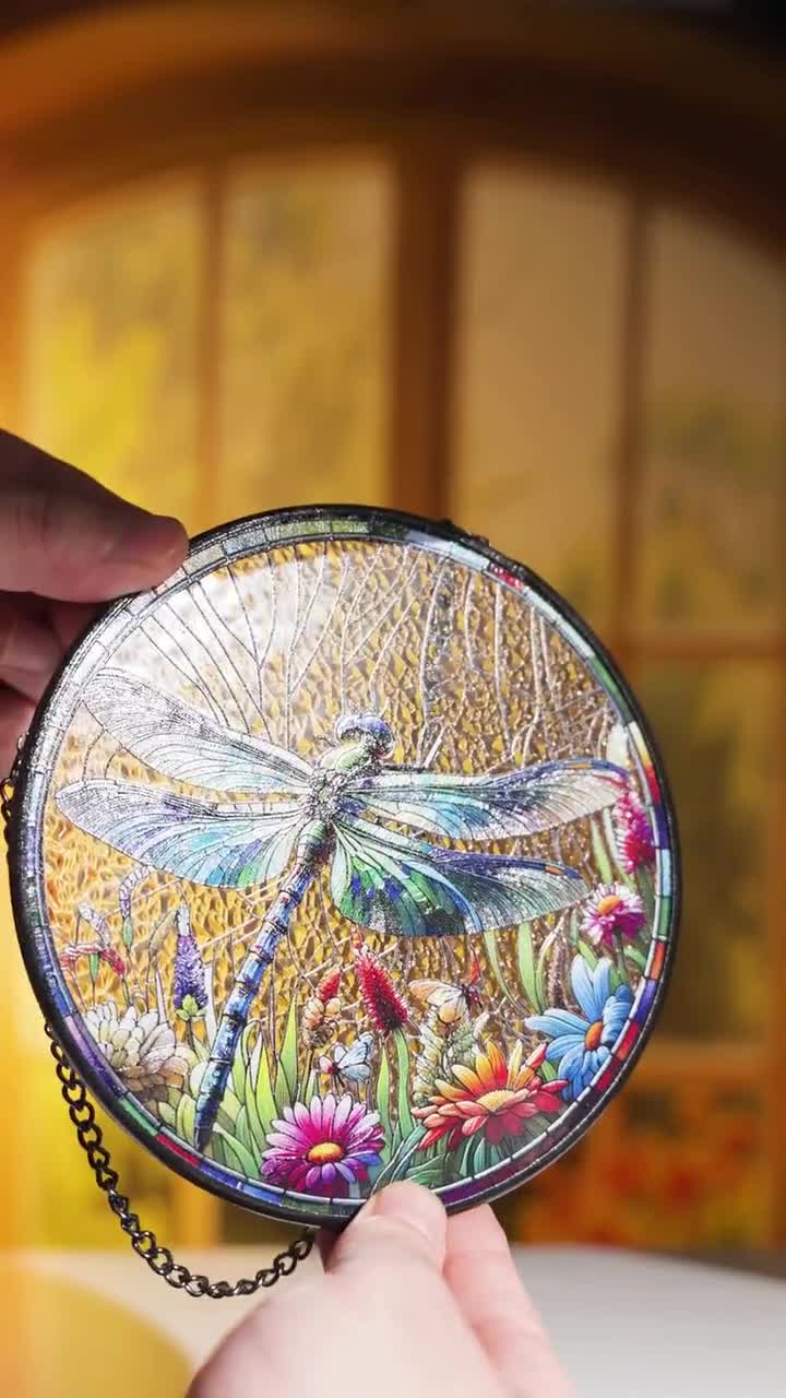 Stained Glass Starry Night Suncatcher: Van Gogh Art Window Decor