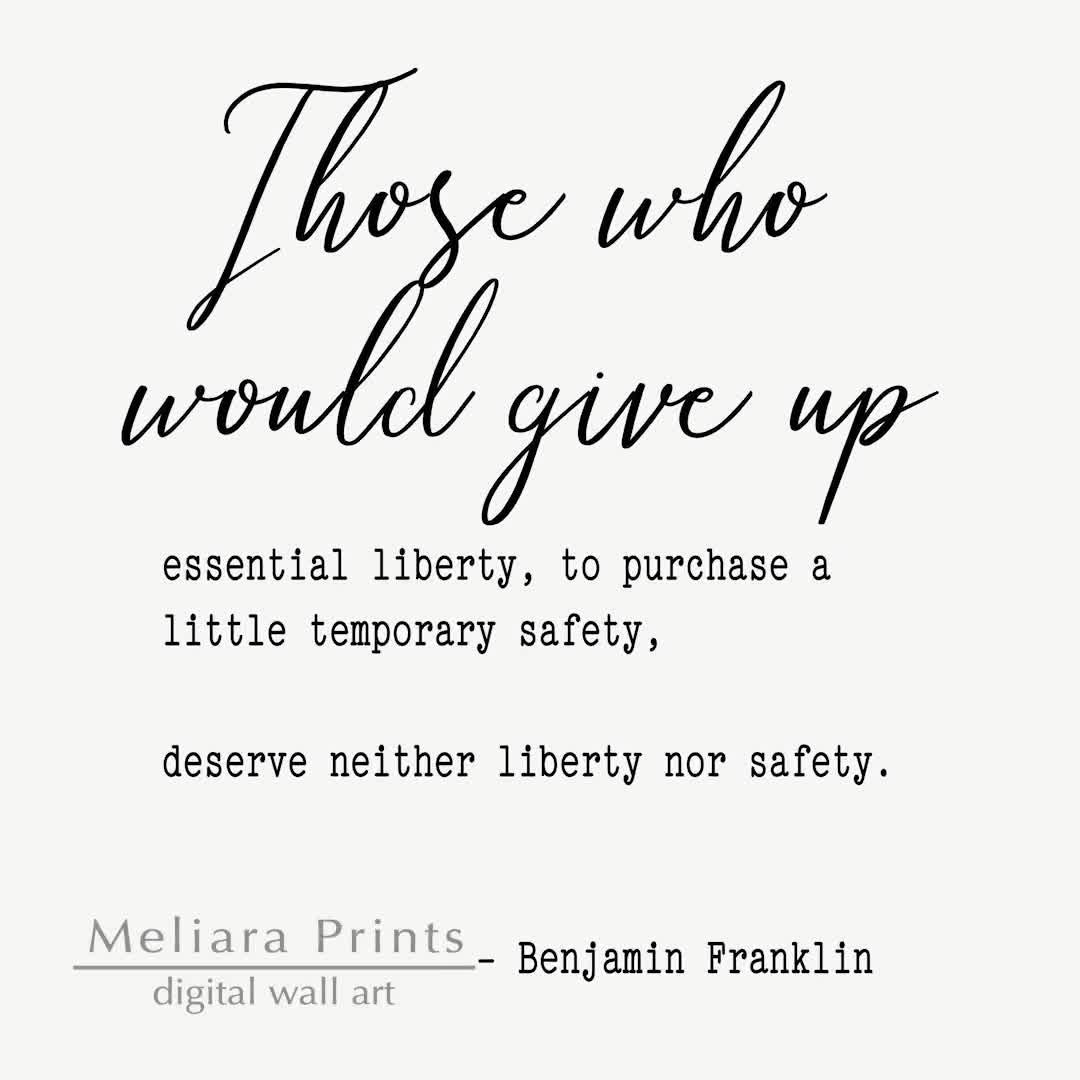 Benjamin Franklin Quote Bumper Sticker - 'Essential Liberty' Decal | 3x10.5 Inches