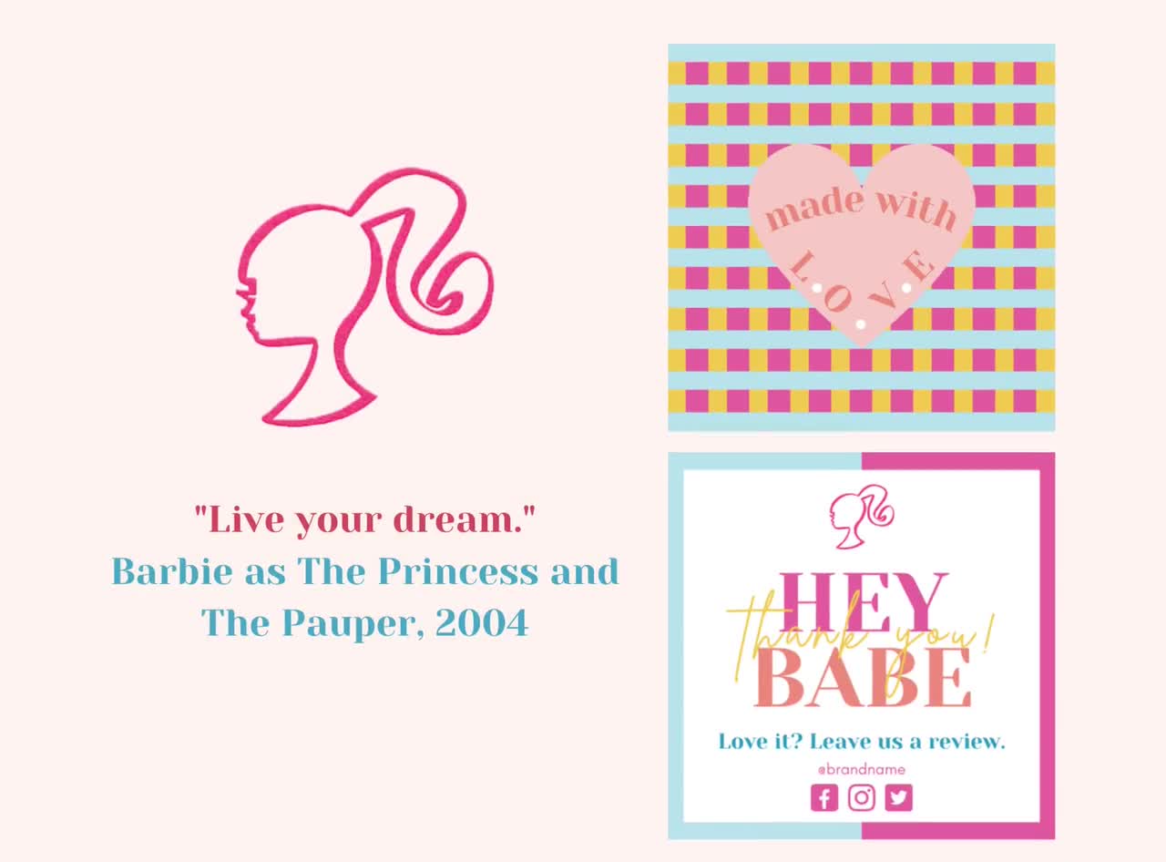 Canva Editable Barbie Thank You Card Printable for Small - Etsy