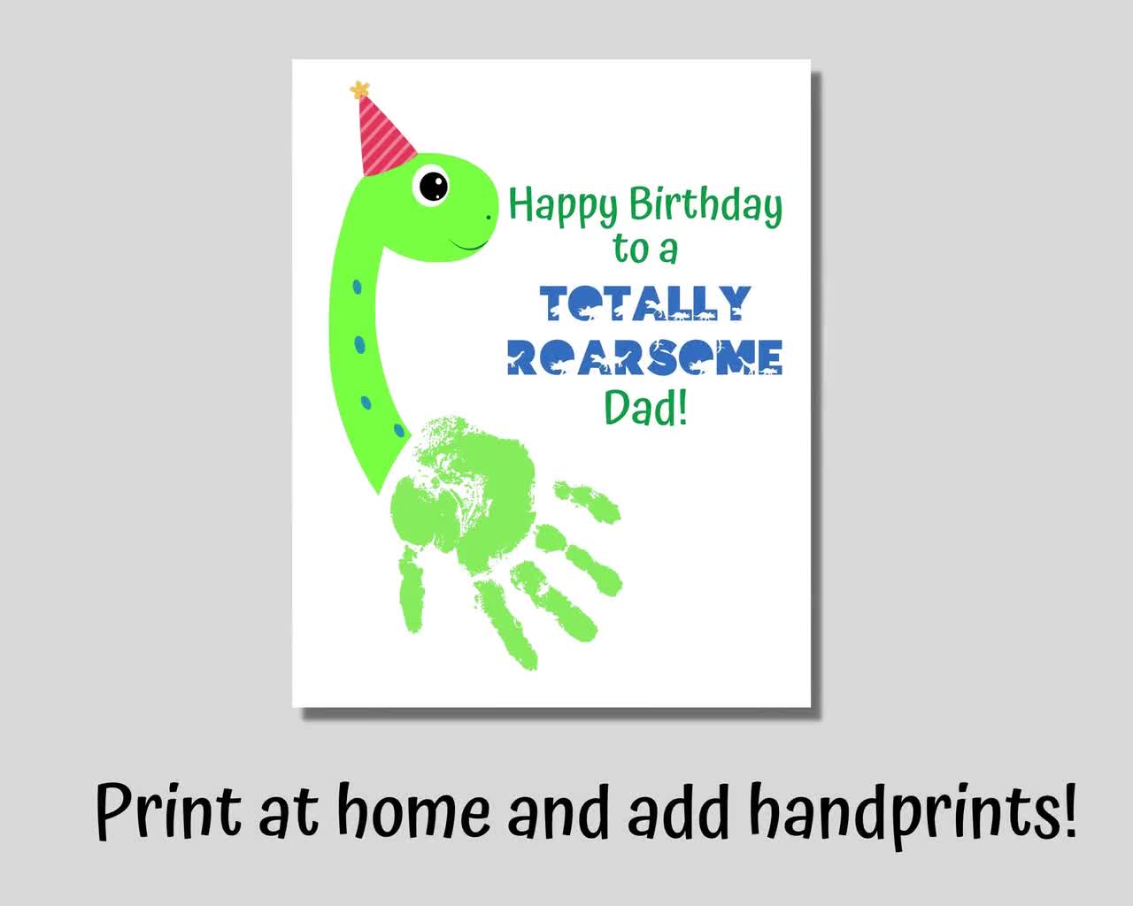 Handprint Art / Totally Roarsome / Happy Birthday / Kids -  Portugal