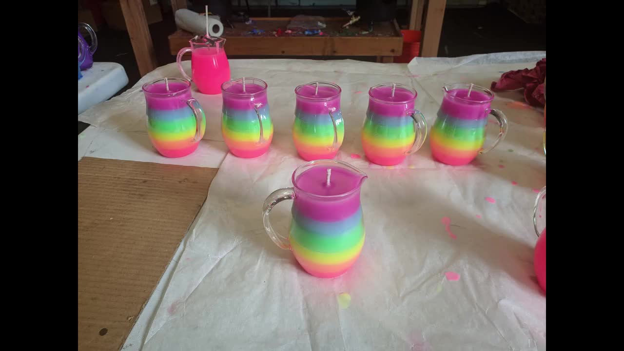 Free US Ship Rainbow in a Jar Wax Play Candle Low Temp Kink Candles  Unscented Bondage Candle Pitcher Candle 