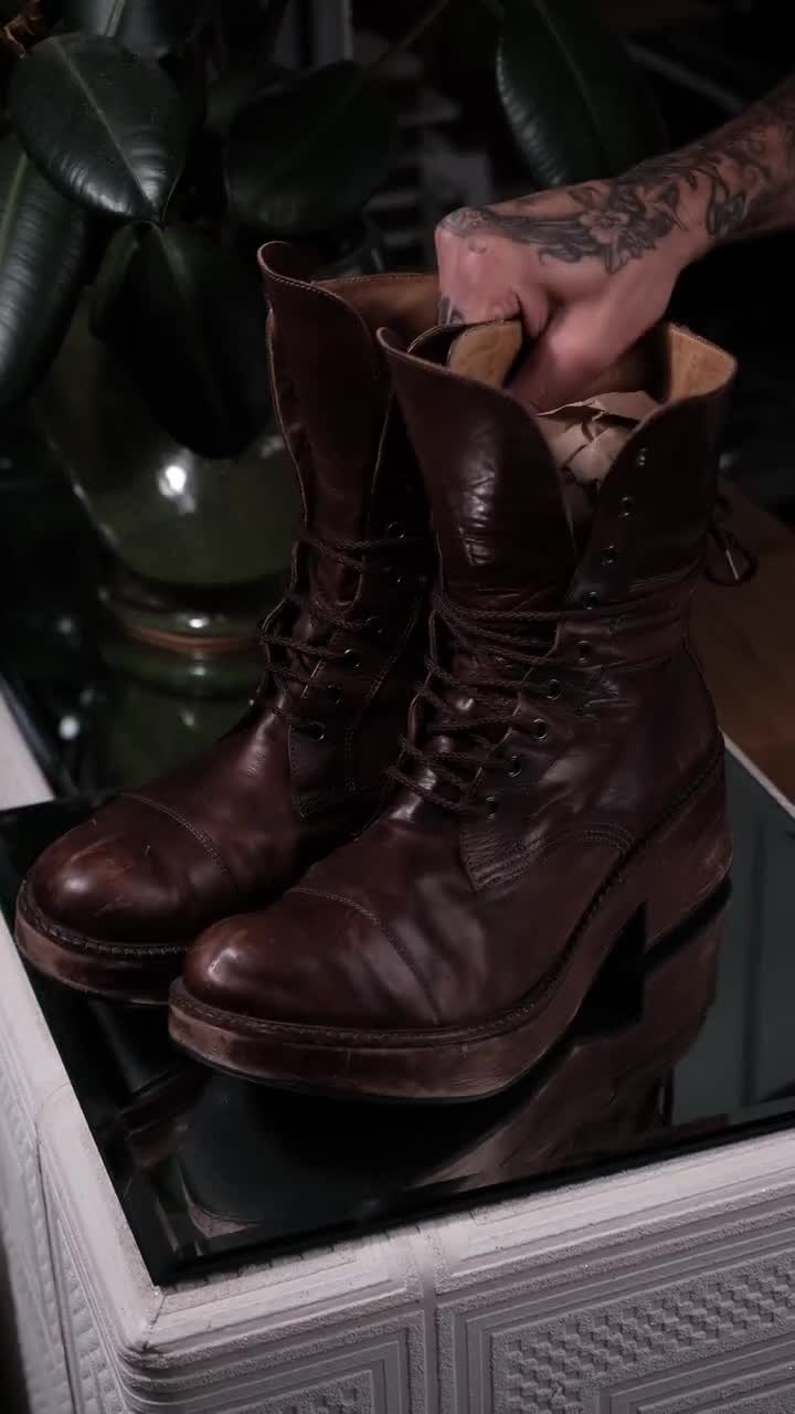 Vintage 90s Jean Paul Gaultier 1998 Brown Leather Wrapped Chunky