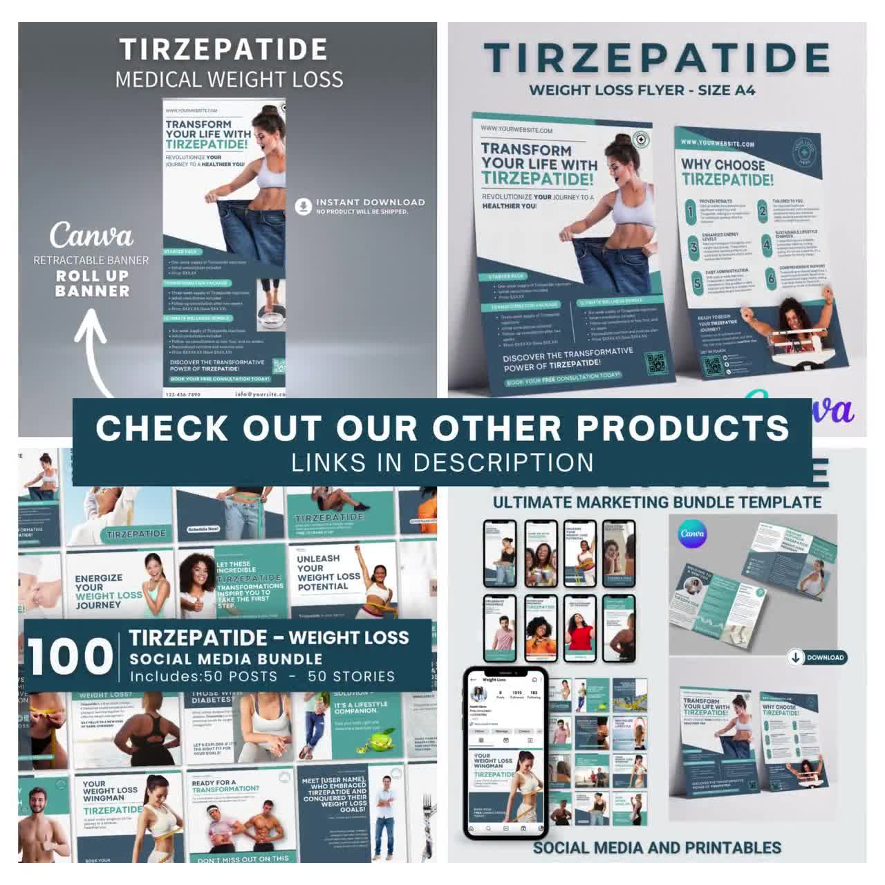 beluga health tirzepatide Tirzepatide Brochure Weight loss trifold GLP-1 Template Clinic Weight Loss  Tools Metabolic Health Handout Fat Reduction Tips Wellness Plan