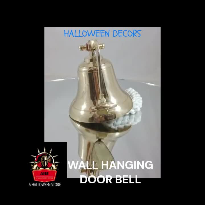 Brass Hanging Bell With Chain Temple Hanging Bell Engraved