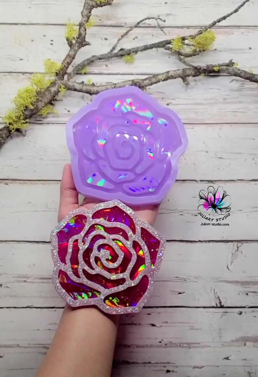 Pinwheel HOLOGRAPHIC Silicone Round Mold/ Resin Silicone Mold