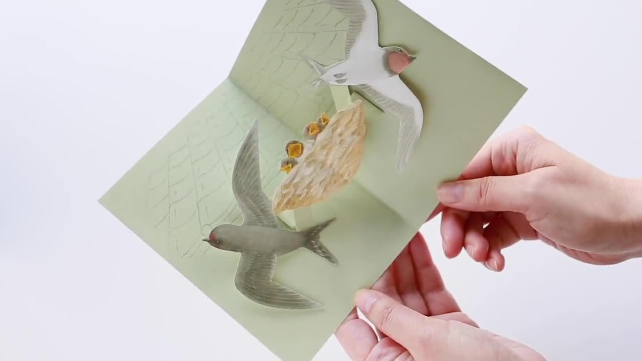 Pop-up card / Tobidustry -House Swallow- by Atsuko Yukawa