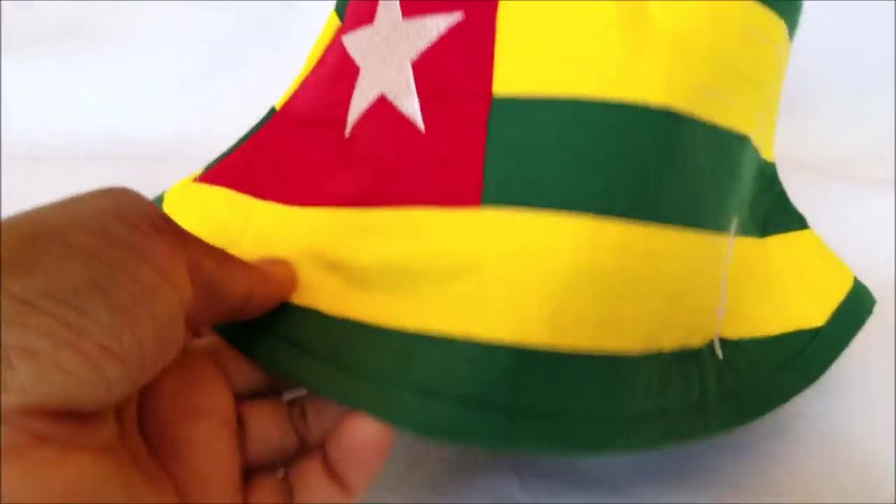 Togo Flag Bucket Hat Togolese Flag Africa Star Embroidered Hat Country Flag  Hat Red Green Yellow Hat by Hamlet Pericles HP122218T 