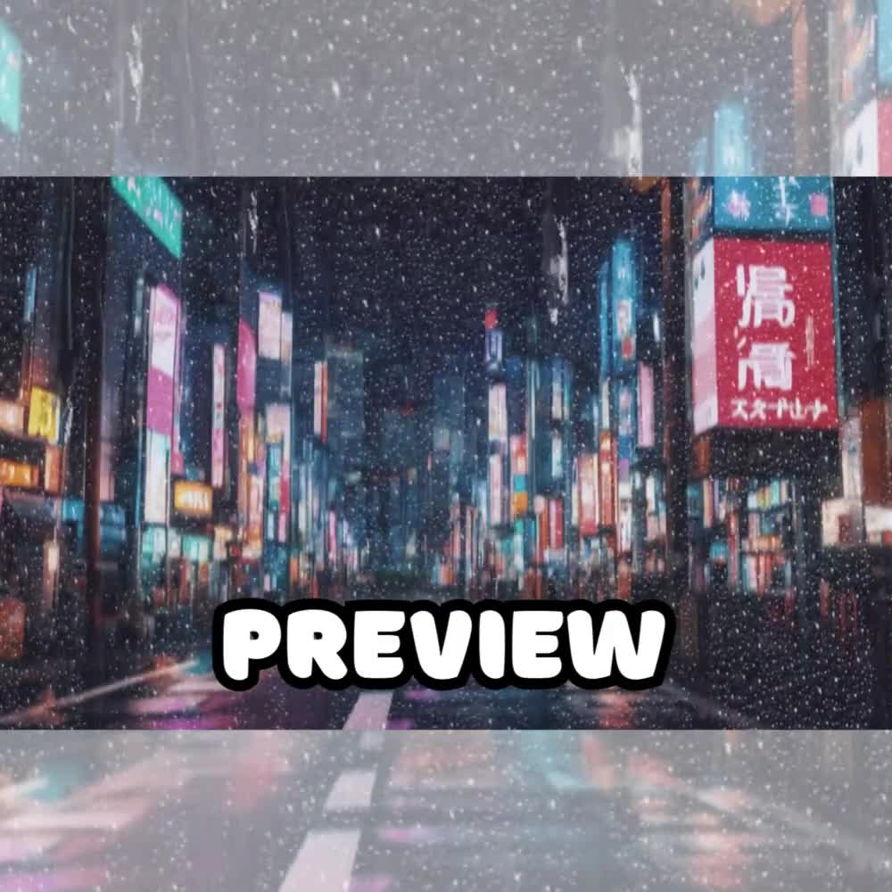 ANIMATED BACKGROUND - Tokyo Rain , Kawaii, Anime, Japan (loop, 4k 60 fps)  VTUBER / Lo - Fi / Stream Background