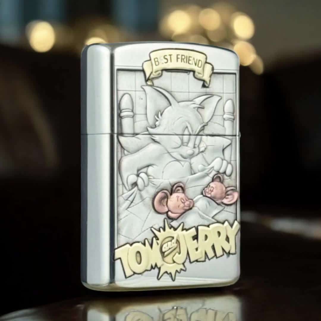 Tom & Jerry Zippo Lighter: Authentic Brass, Anime Collectible - Etsy