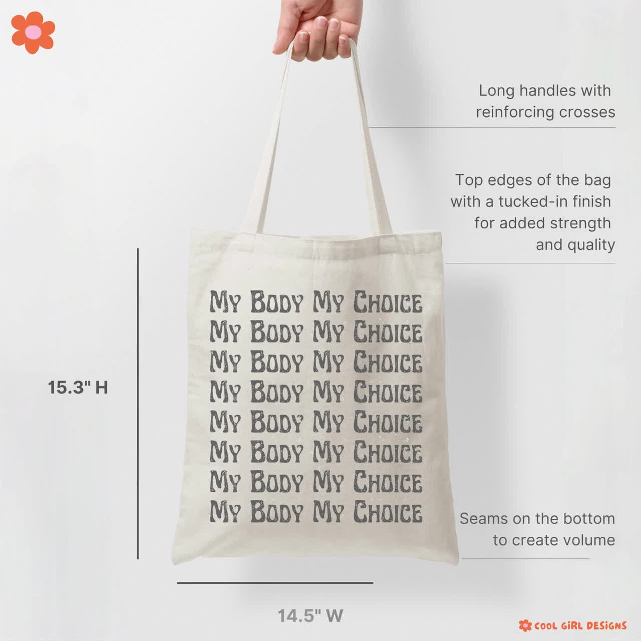 Respect Women's Bodies Tote Bag / My Body My Choice Pro 