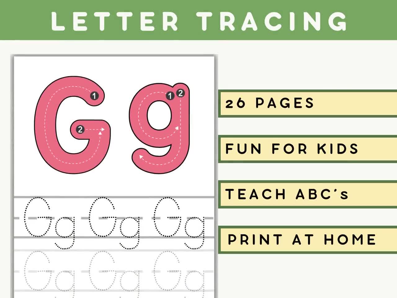 Tracing Letters Printable, A to Z Alphabet Worksheets Pdf