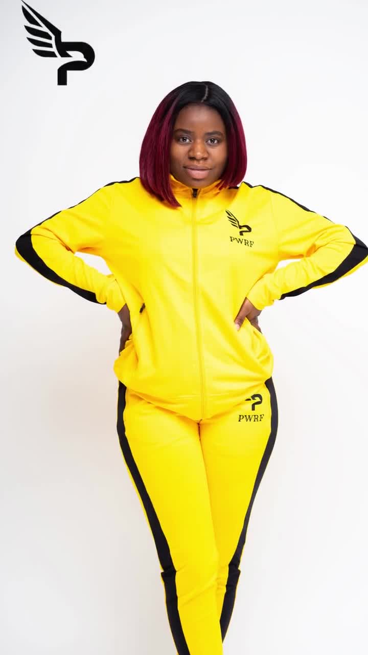 Yellow tracksuit sale