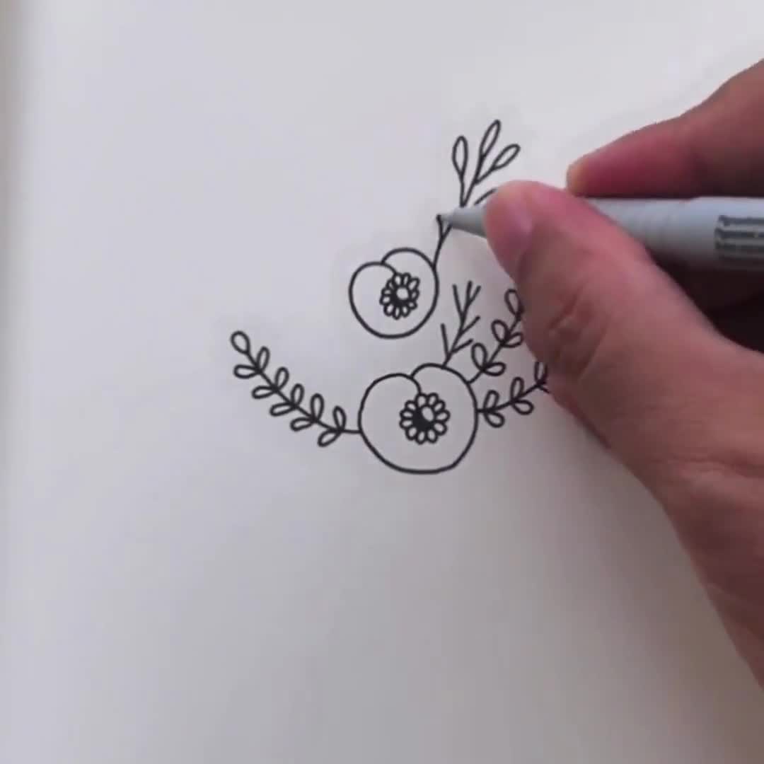 How to draw an easy flower design #easydrawing #howtodraw #flowerdrawi... |  How To Draw Flowers | TikTok